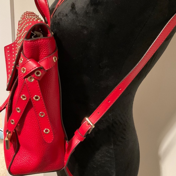 Pre_owned Michael Kors Red Leather w/Gold Hardware Backpack - Picture 4 of 10